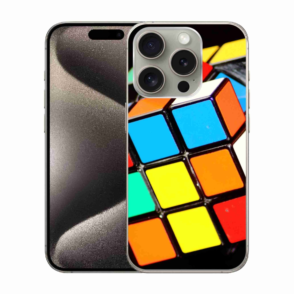 Gél tok mmCase iPhone 15 Pro készülékhez - Rubik-kocka