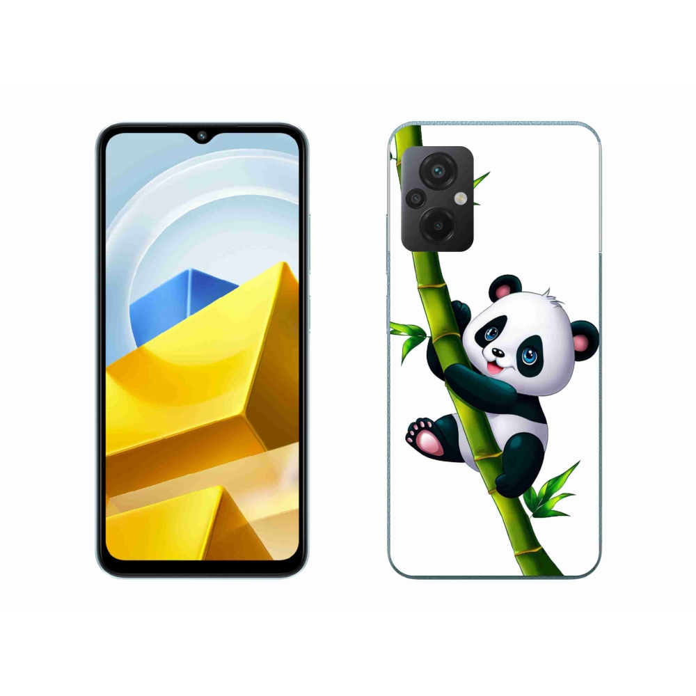 Gél borítás mmCase a Xiaomi Poco M5 4G-hez - panda a bambuszon