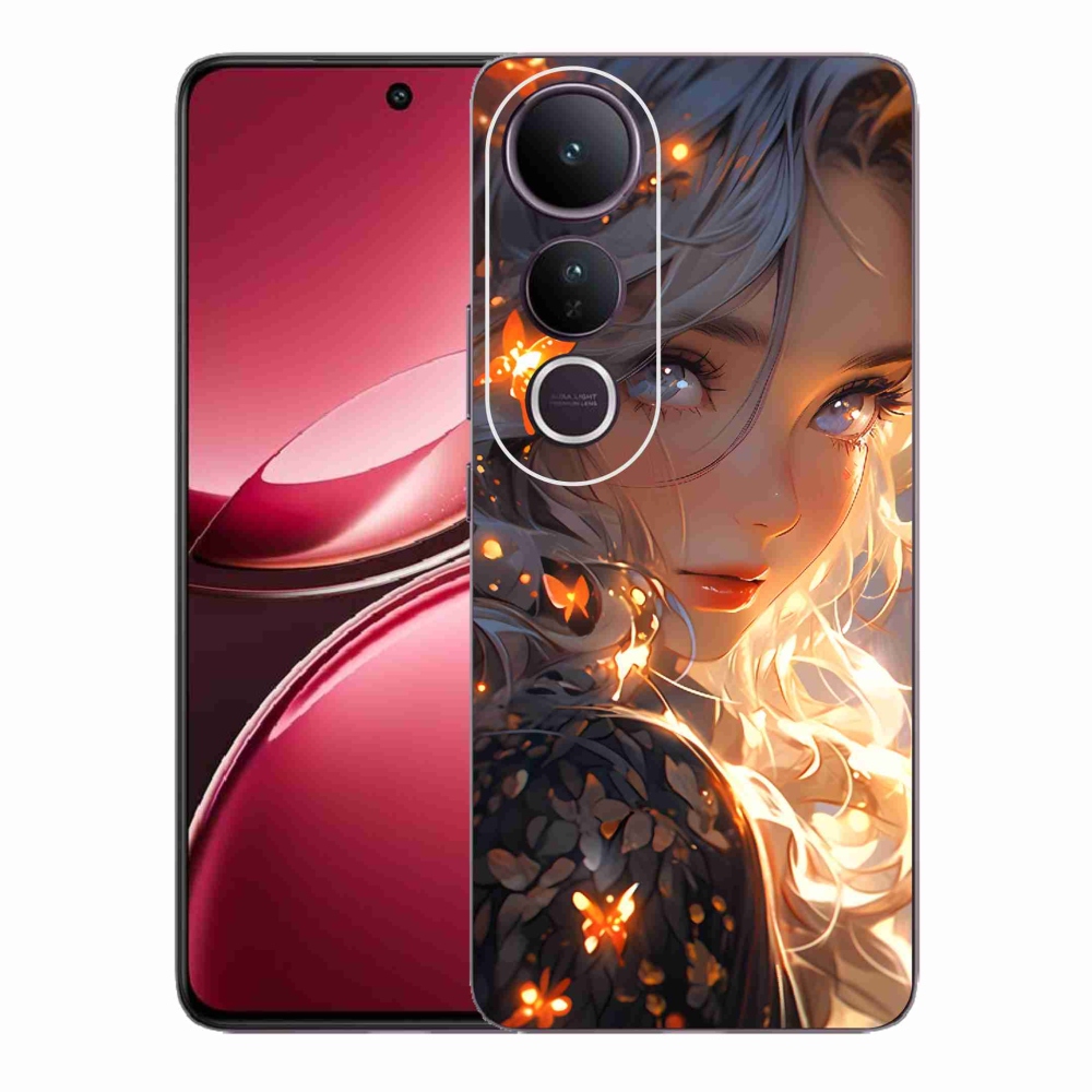 Gél borító mmCase a Vivo V50 Lite 4G/5G-n - lány és pillangók