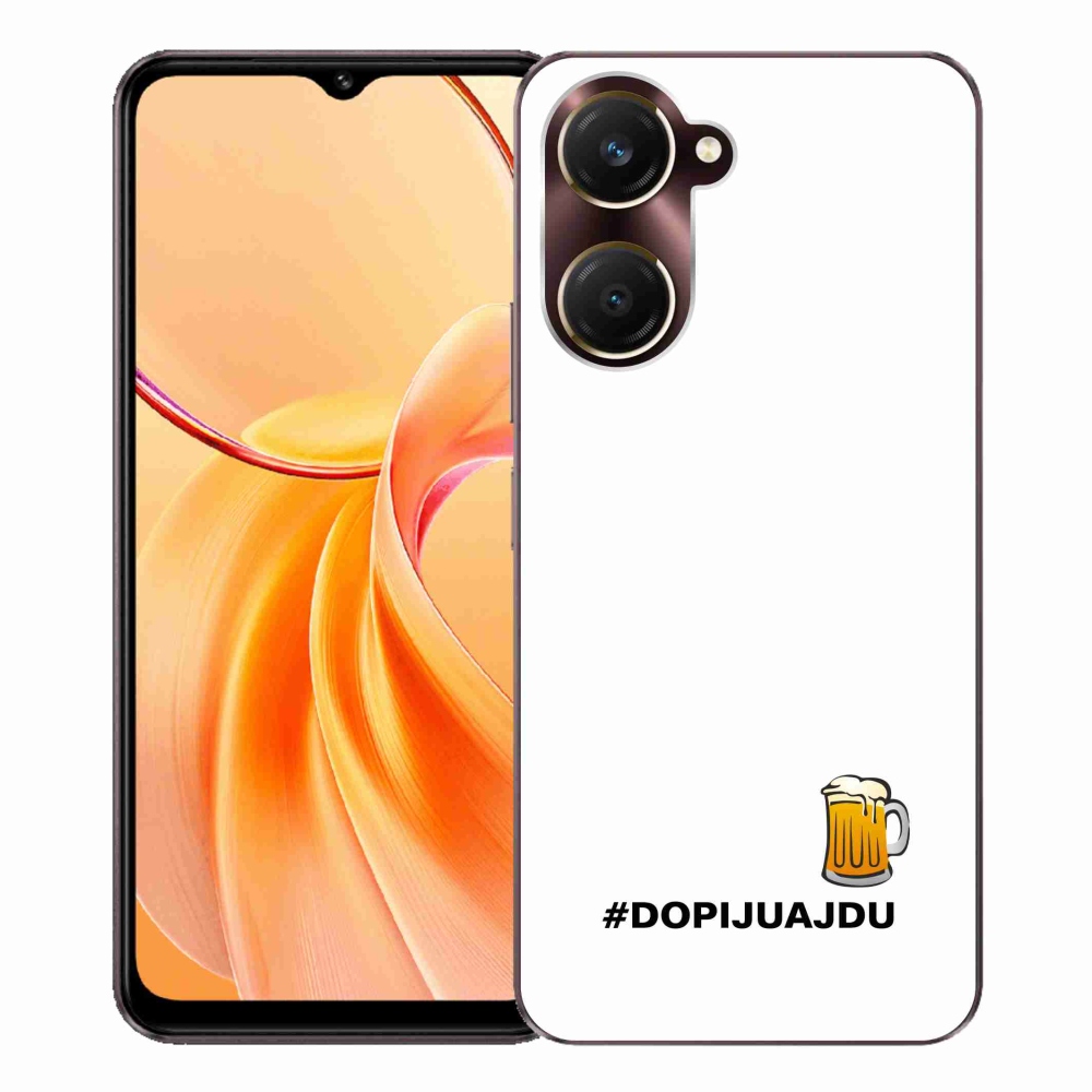 Gél borító mmCase a Vivo Y28s 5G - sör motívum 1 fehér háttérrel