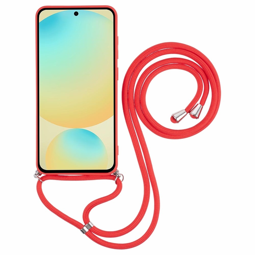 Bélelt zselés tok húzózsinórral Samsung Galaxy S25+ készülékhez - piros