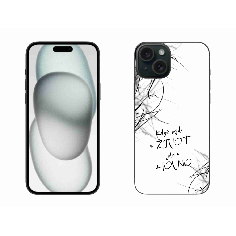 Gél borítás mmCase iPhone 15 Plus készülékhez - vicces szöveg 16 fehér háttér