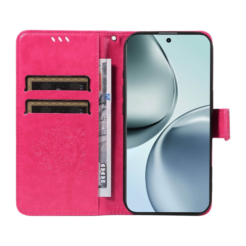 Fák könyvtáska a Realme 14 Pro+ 5G számára - rózsaszínű