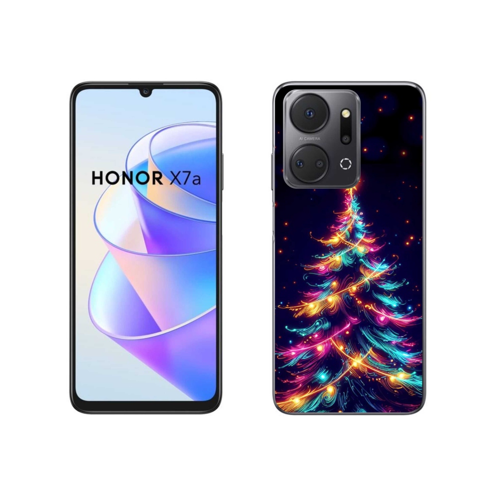 Gél borítás mmCase a Honor X7a számára - neon karácsonyfa