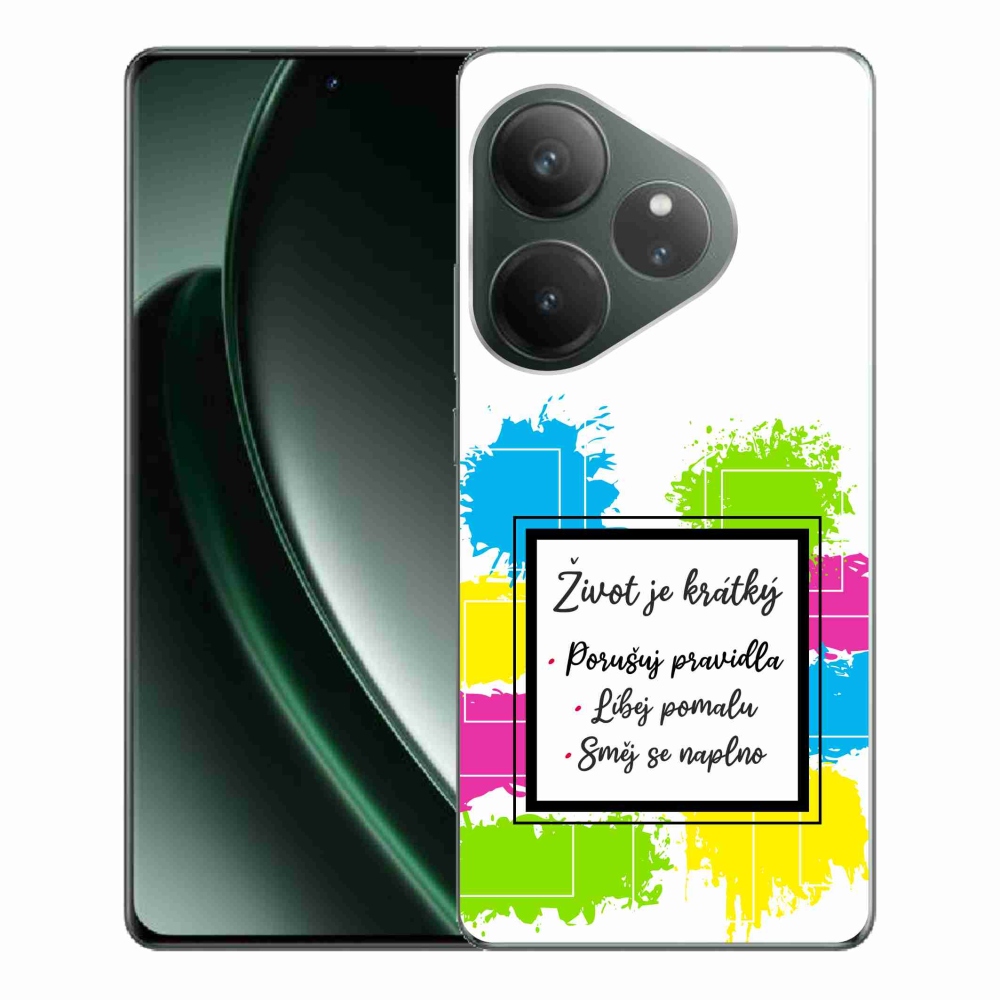 Gél borítás mmCase a Realme GT 6 5G/GT 6T 5G - idézet 5 fehér háttérrel