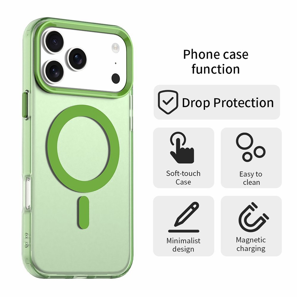 Candy zselés tok MagSafe-val iPhone 17 Pro készülékhez - zöld