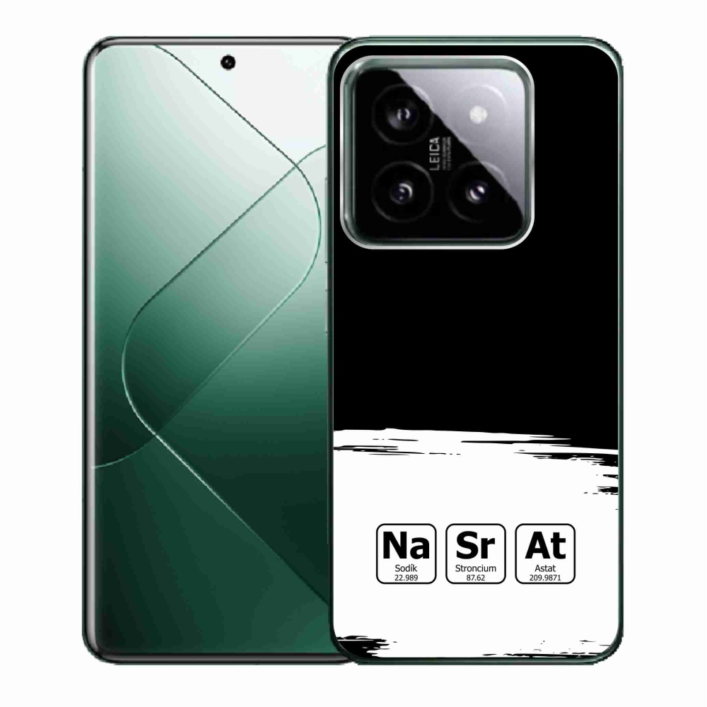 Gél borító mmCase a Xiaomi 14 - kémiai elemek fehér és fekete háttérrel