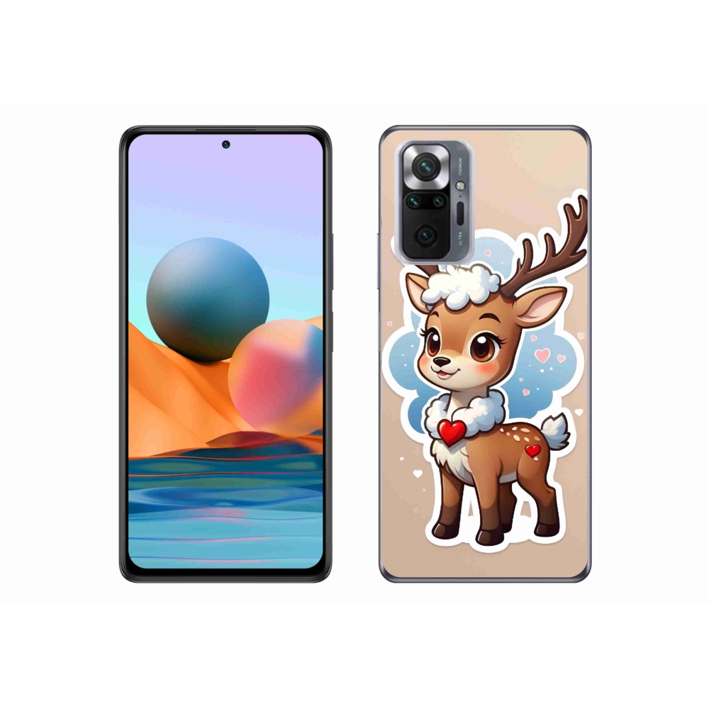 Gél borítás mmCase a Xiaomi Redmi Note 10 Pro készülékhez - rajzfilm rénszarvas