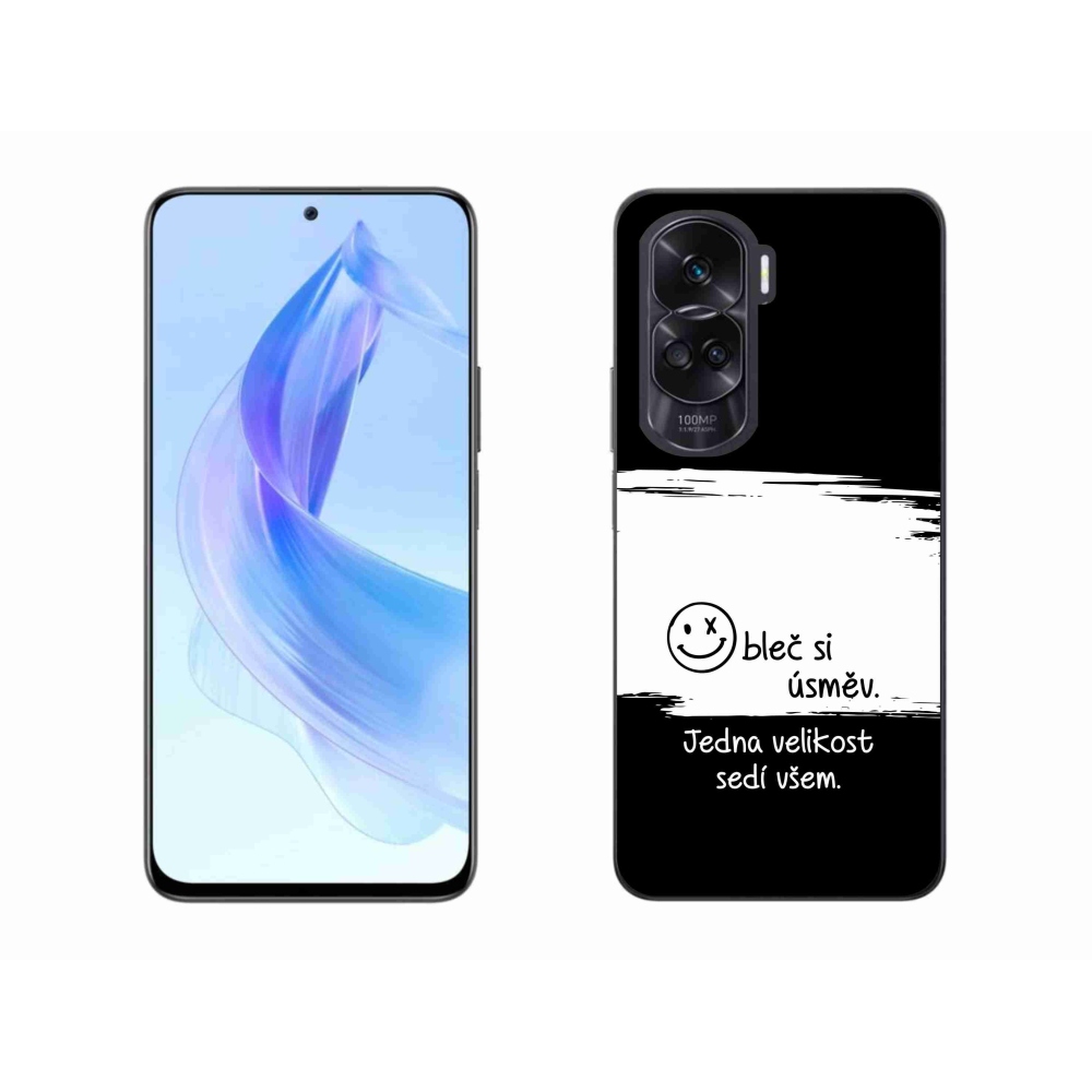 Gél borító mmCase a Honor 90 Lite-hoz - vicces szöveg 8 fekete és fehér háttérrel