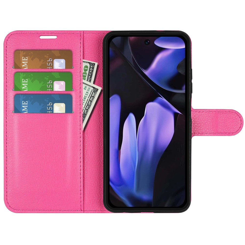 Litchi könyv tok Google Pixel 9a - rózsa