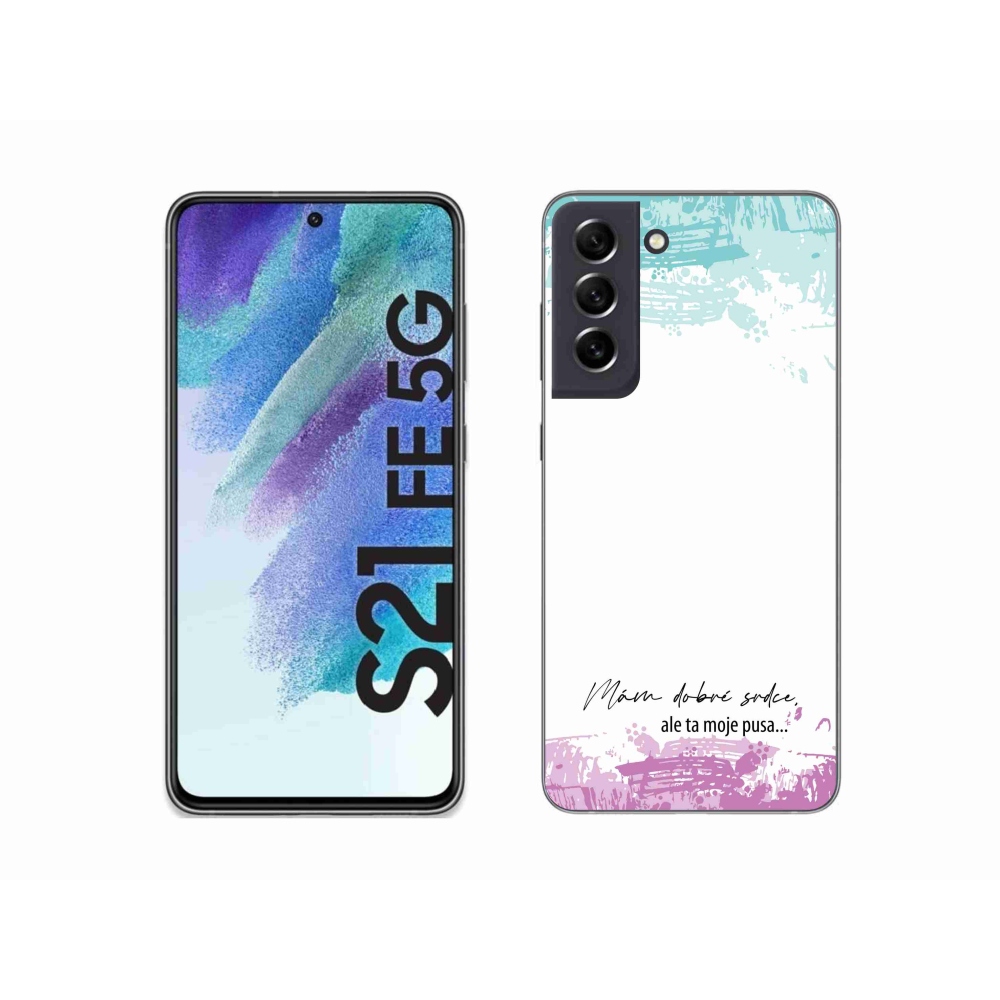 Gél borító mmCase Samsung Galaxy S21 FE 5G - vicces szöveg 3 fehér háttér