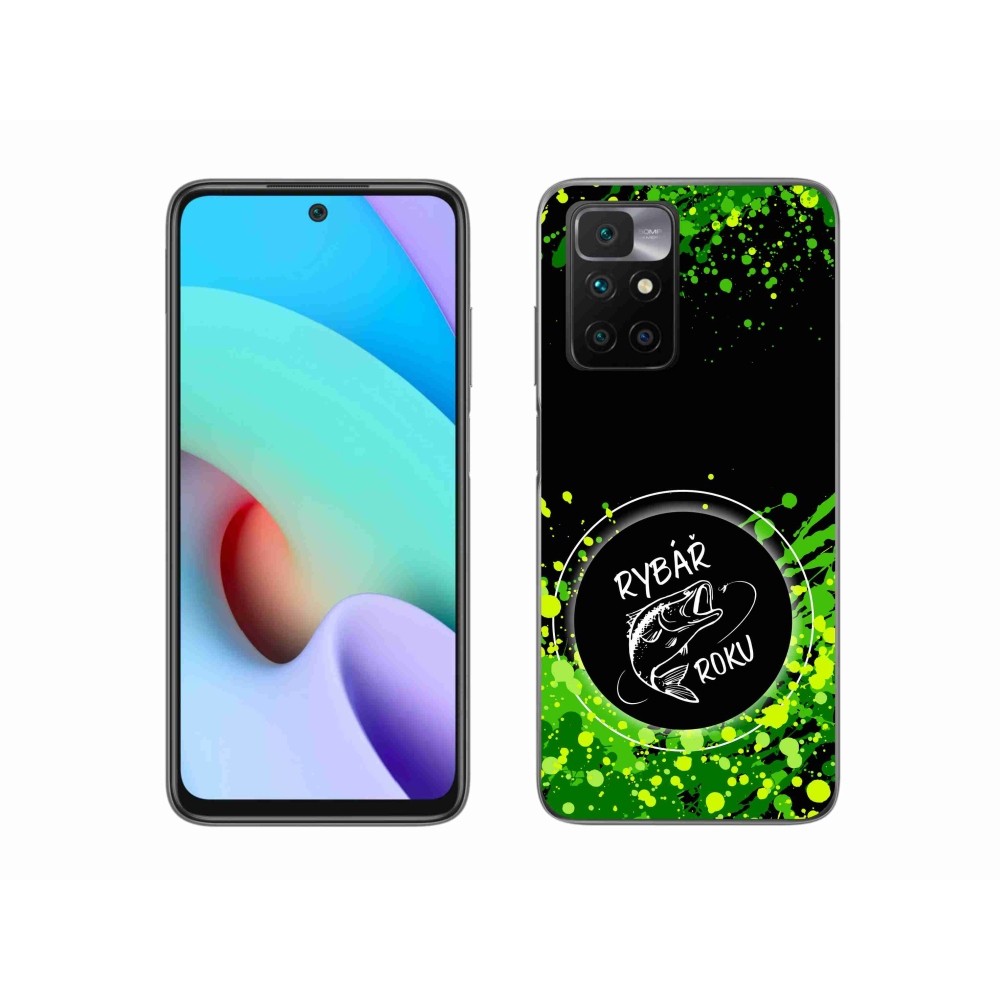 Gél borító mmCase a Xiaomi Redmi 10/Redmi 10 (2022) - az év halászának fekete háttere