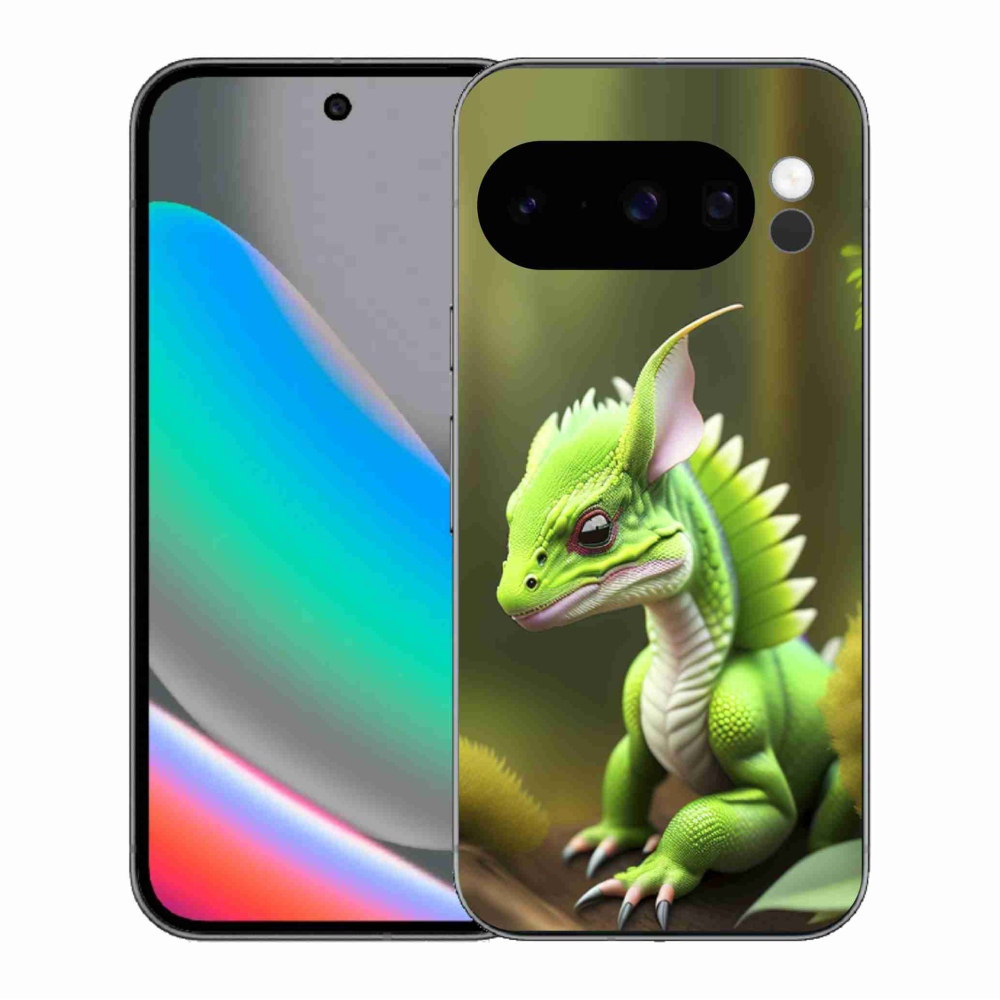 Zselés borítás mmCase a Google Pixel 10 Pro számára - zöld sárkány