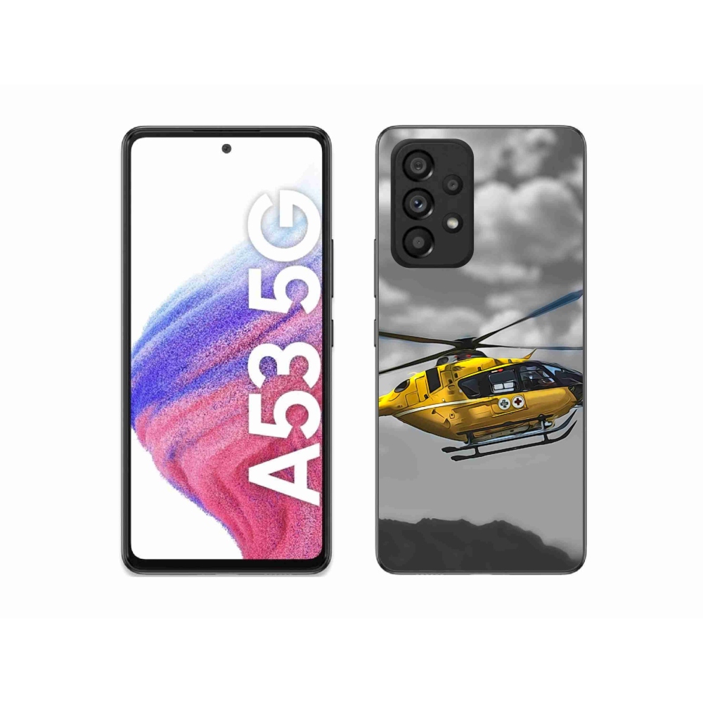 Gél védőhuzat mmCase Samsung Galaxy A53 5G - sárga helikopterhez