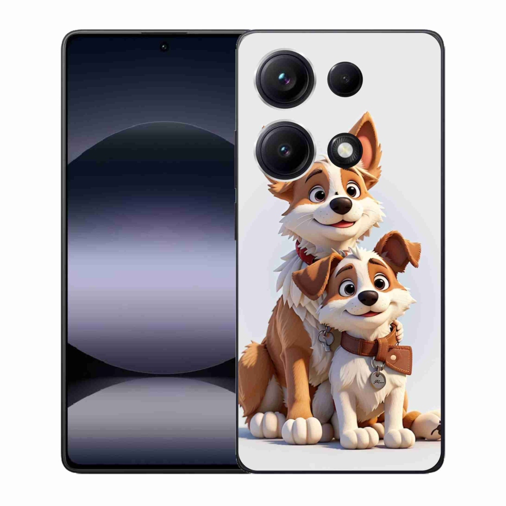 Gél borító mmCase a Xiaomi Redmi Note 14S-hez - rajzoló kutyákhoz