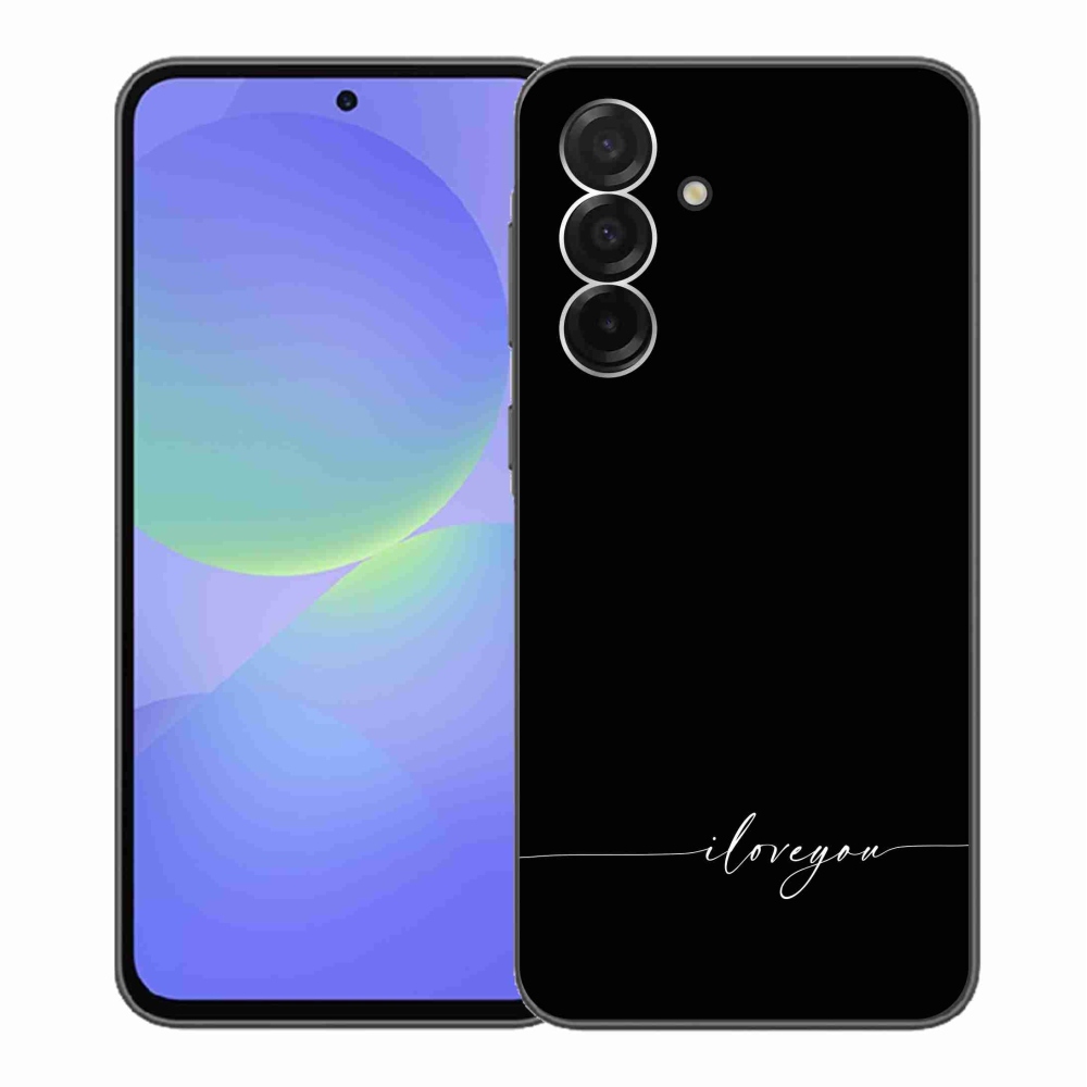 Gél borítás mmCase Samsung Galaxy A36 5G - I love you fekete háttérrel