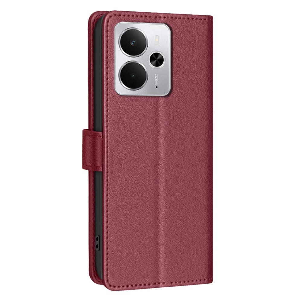 BINFEN könyvtáska a Realme 14 5G készülékhez - piros színű