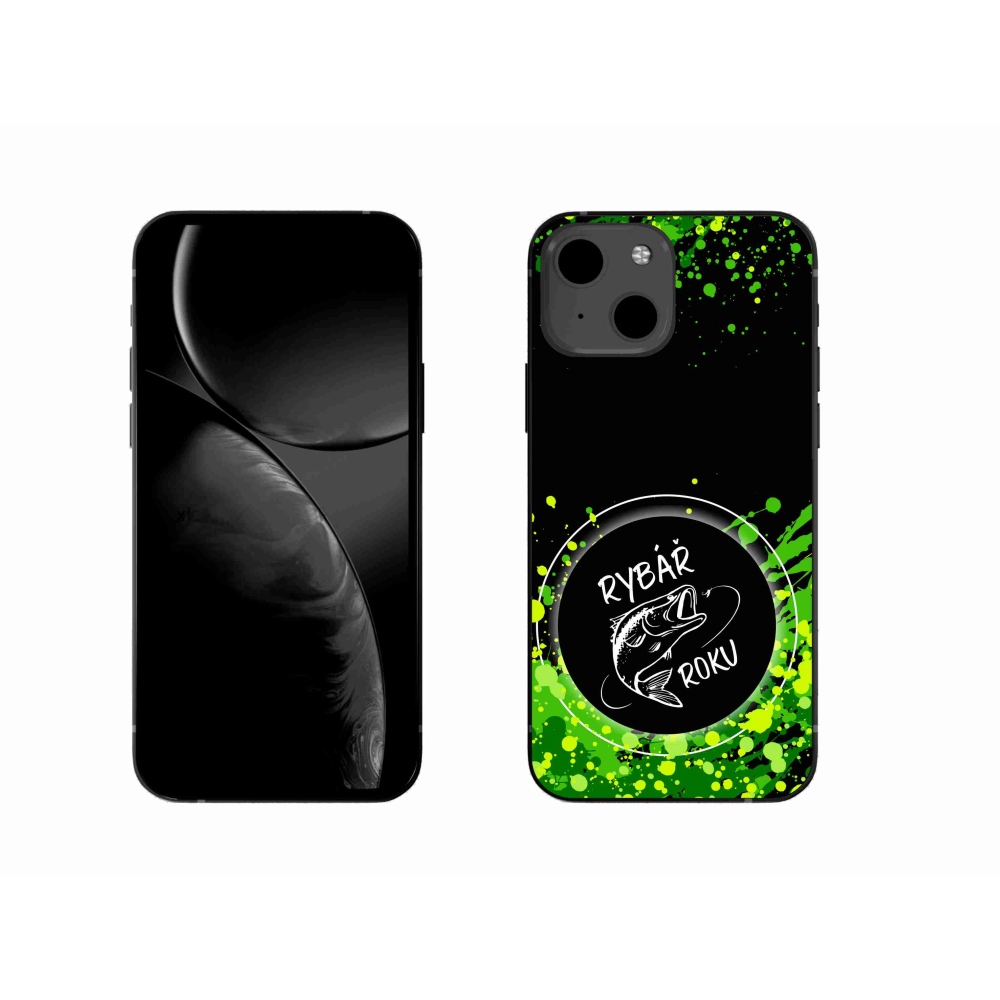 Zselés borítás mmCase iPhone 13 6.1 készülékhez - Az év horgásza fekete háttérrel