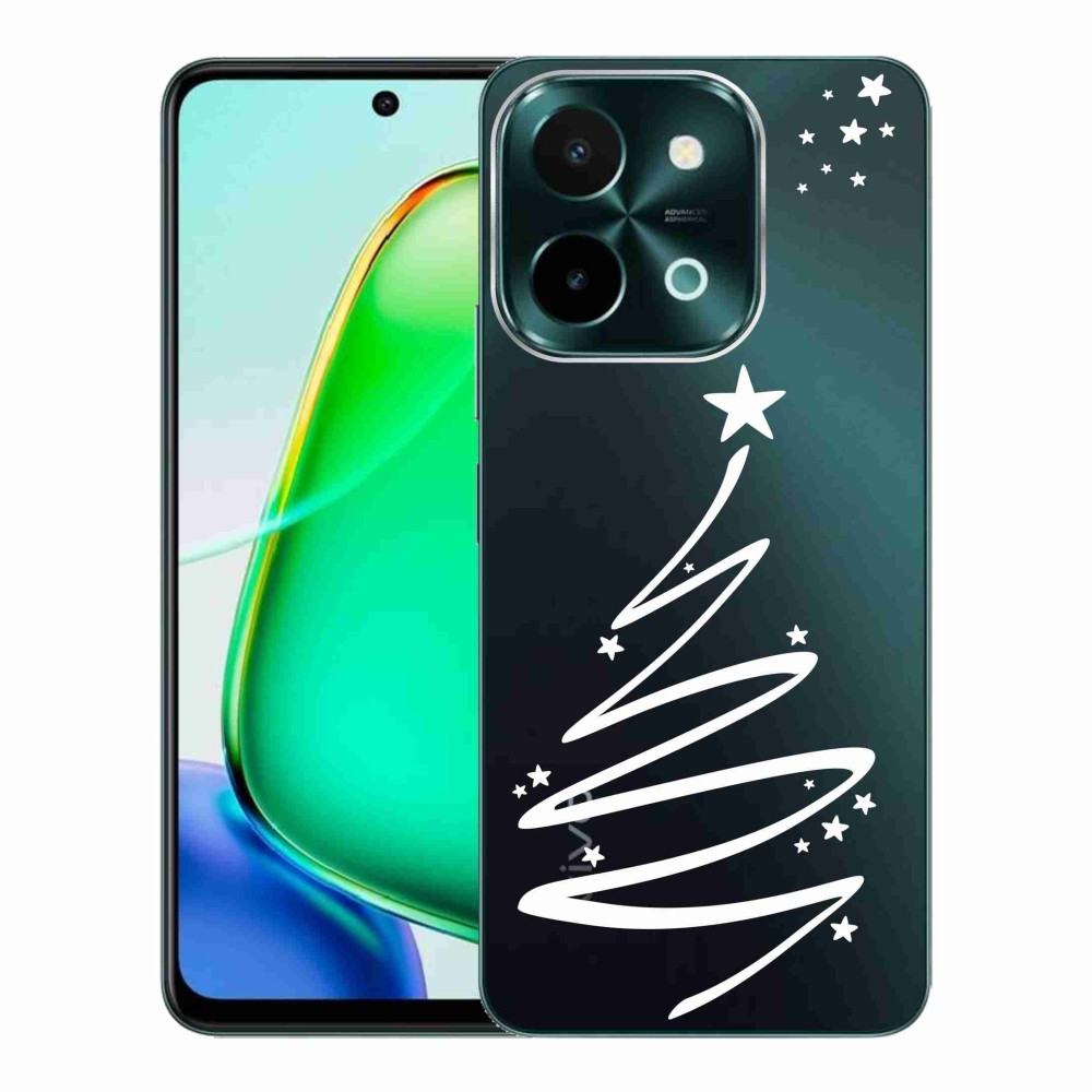 Gél borító mmCase a Vivo Y28-hoz - fehér fa átlátszó háttéren