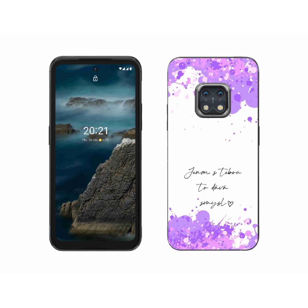 Gél borító mmCase a Nokia XR20 készülékhez - szerelmes szöveg fehér háttérrel