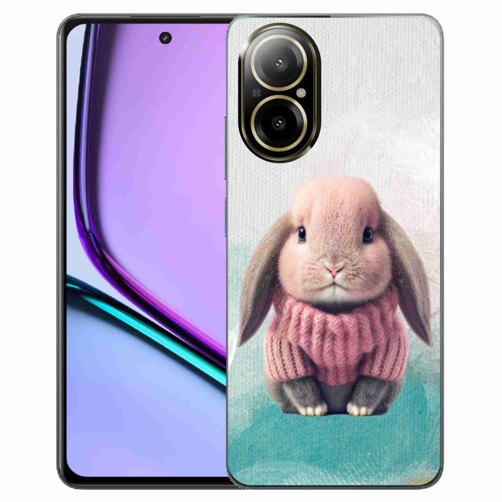Zselés borítás mmCase a Realme C67 készülékhez - nyúl pulóverben