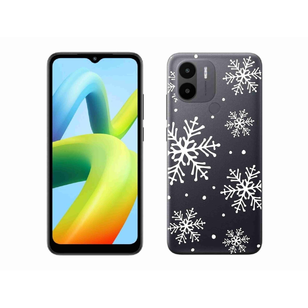 Gél borítás mmCase a Xiaomi Redmi A1/Redmi A2 készülékhez - fehér pelyhek átlátszó háttéren