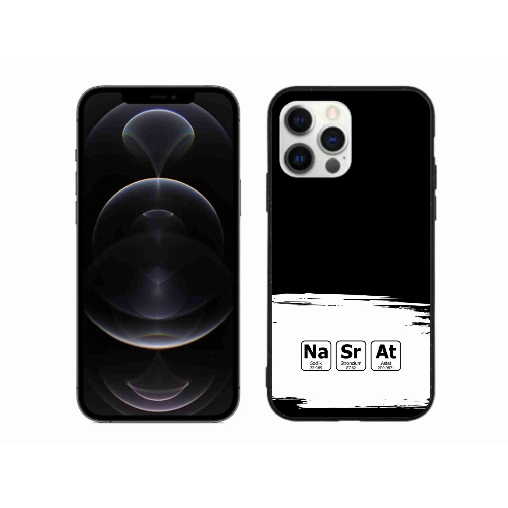 Gél borító mmCase iPhone 12 Pro Max készülékhez - kémiai elemek fehér és fekete háttérrel