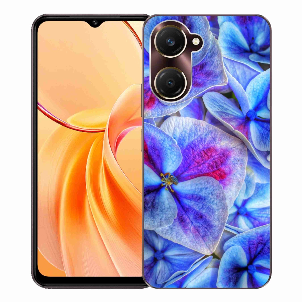 Gél védőhuzat mmCase a Vivo Y28s 5G készülékhez - kék virágok 1