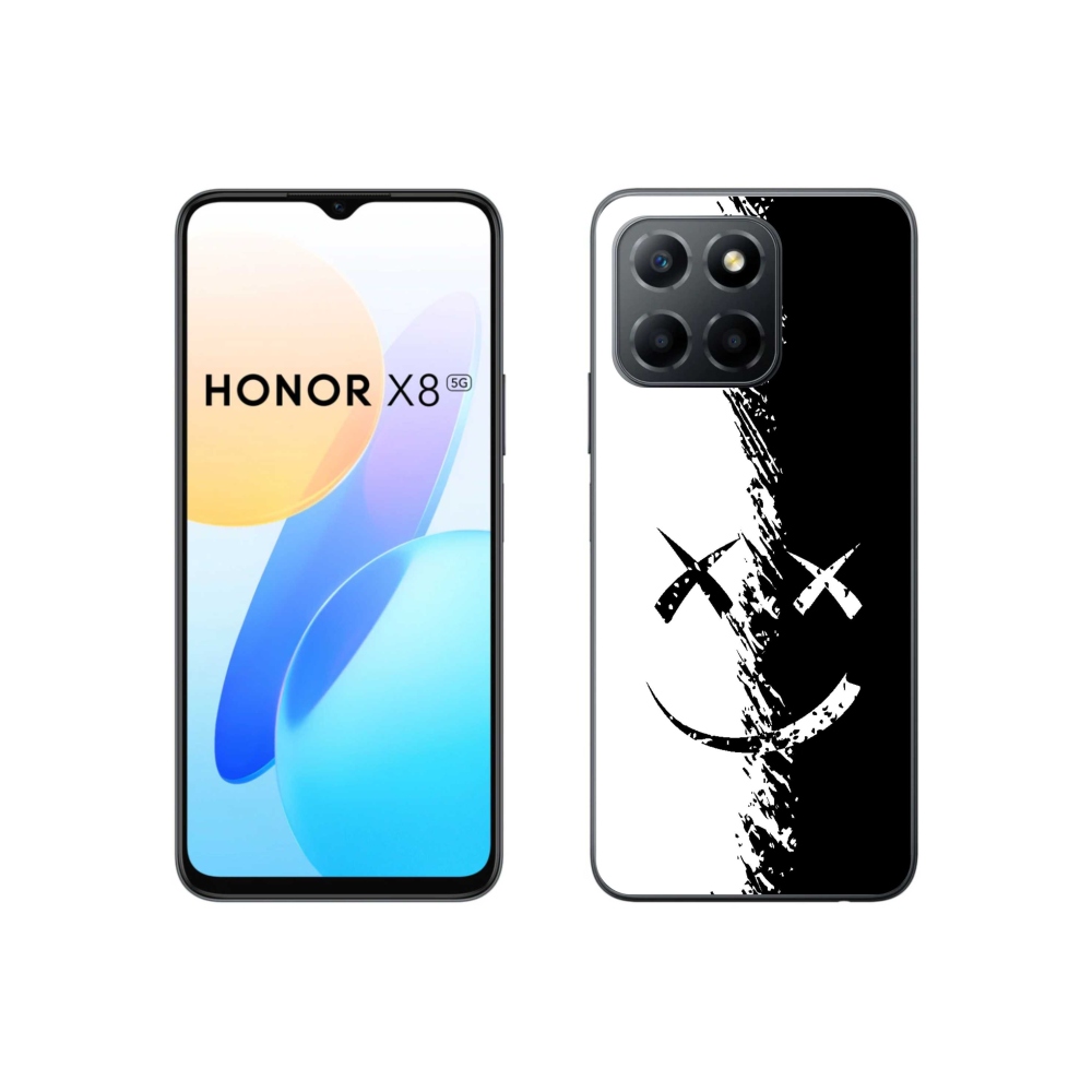 Zselés borítás mmCase a Honor X8 5G/70 Lite 5G számára - fekete-fehér mosolygó