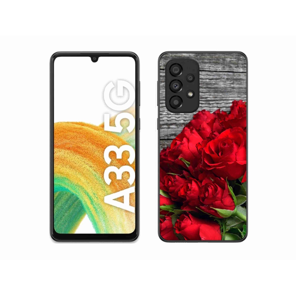Zselés borítás mmCase Samsung Galaxy A33 5G - piros rózsa