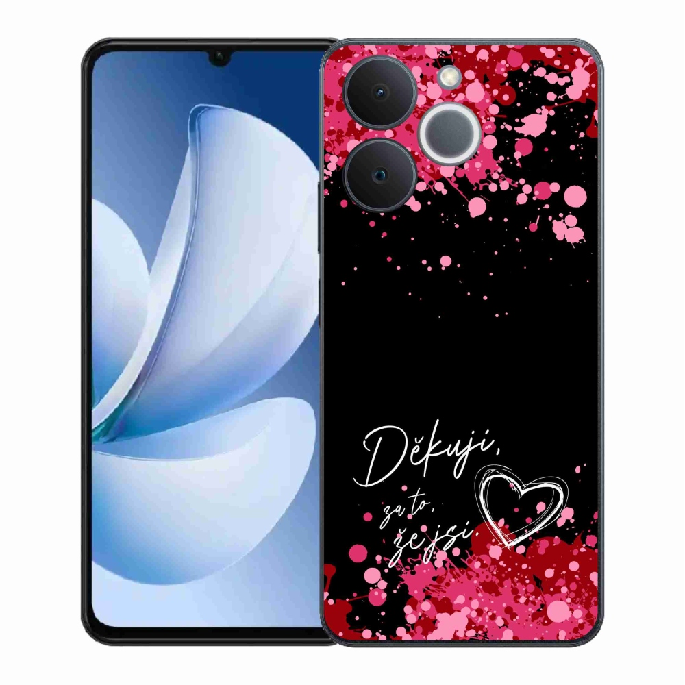 Gél borító mmCase a Realme Note 70T készülékhez - text in love 2 fekete háttérrel