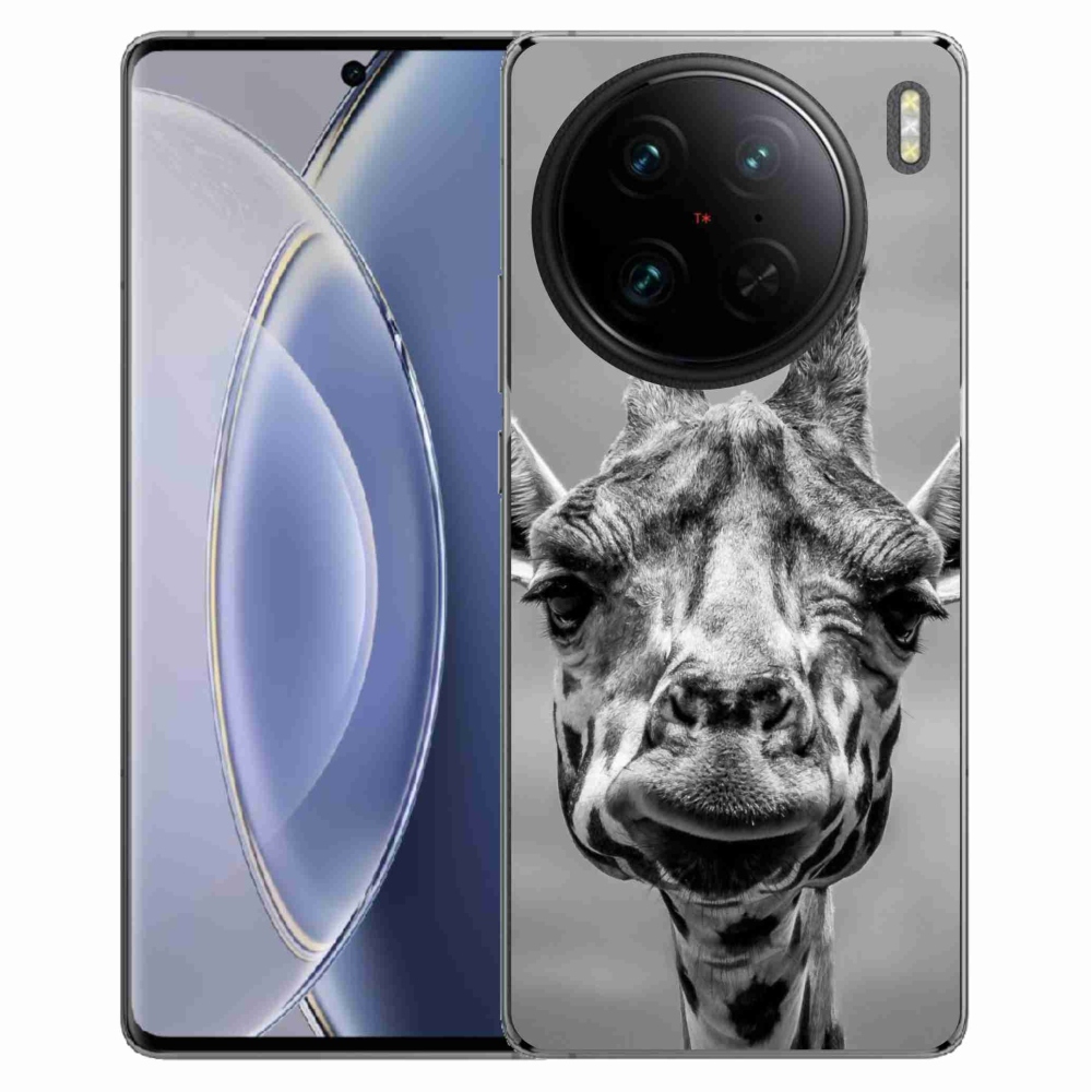 Gél borítás mmCase a Vivo X90 Pro készülékre - fekete-fehér zsiráf