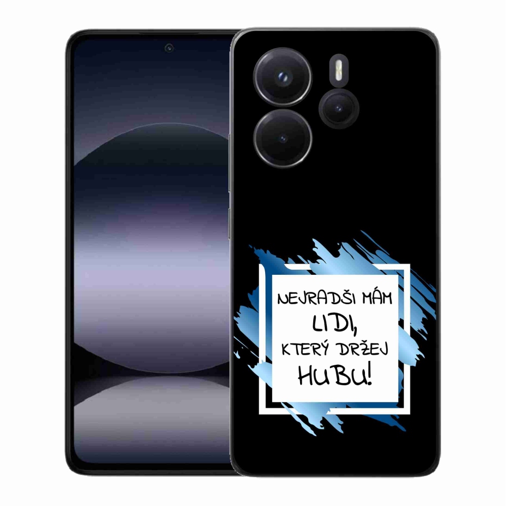 Gél borító mmCase a Xiaomi Redmi Note 14-hez - vicces szöveg 7 fehér és fekete háttérrel