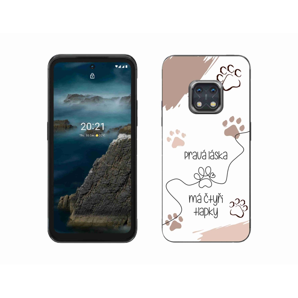 Zselés borító mmCase a Nokia XR20 készülékhez - kutyamotívum 1 fehér háttér