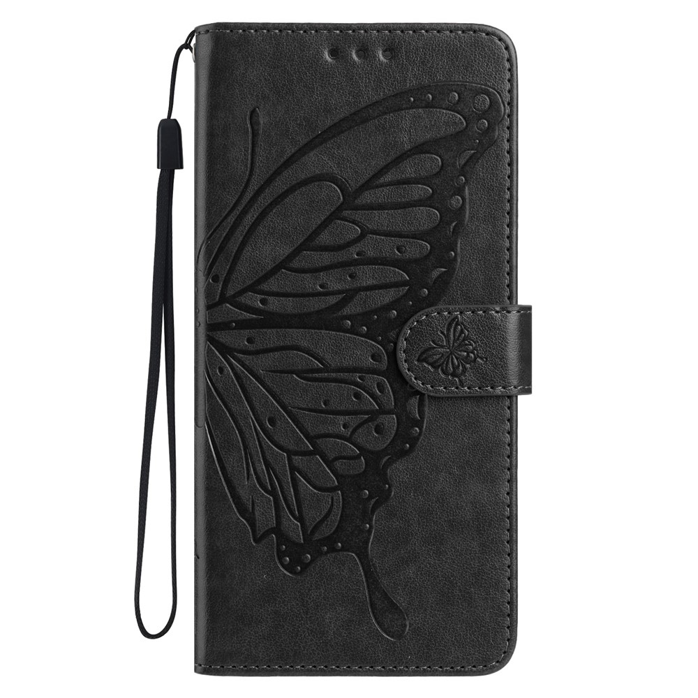Virágos pillangó könyvtáska Google Pixel 10 Pro XL/Pixel 9 Pro XL - fekete