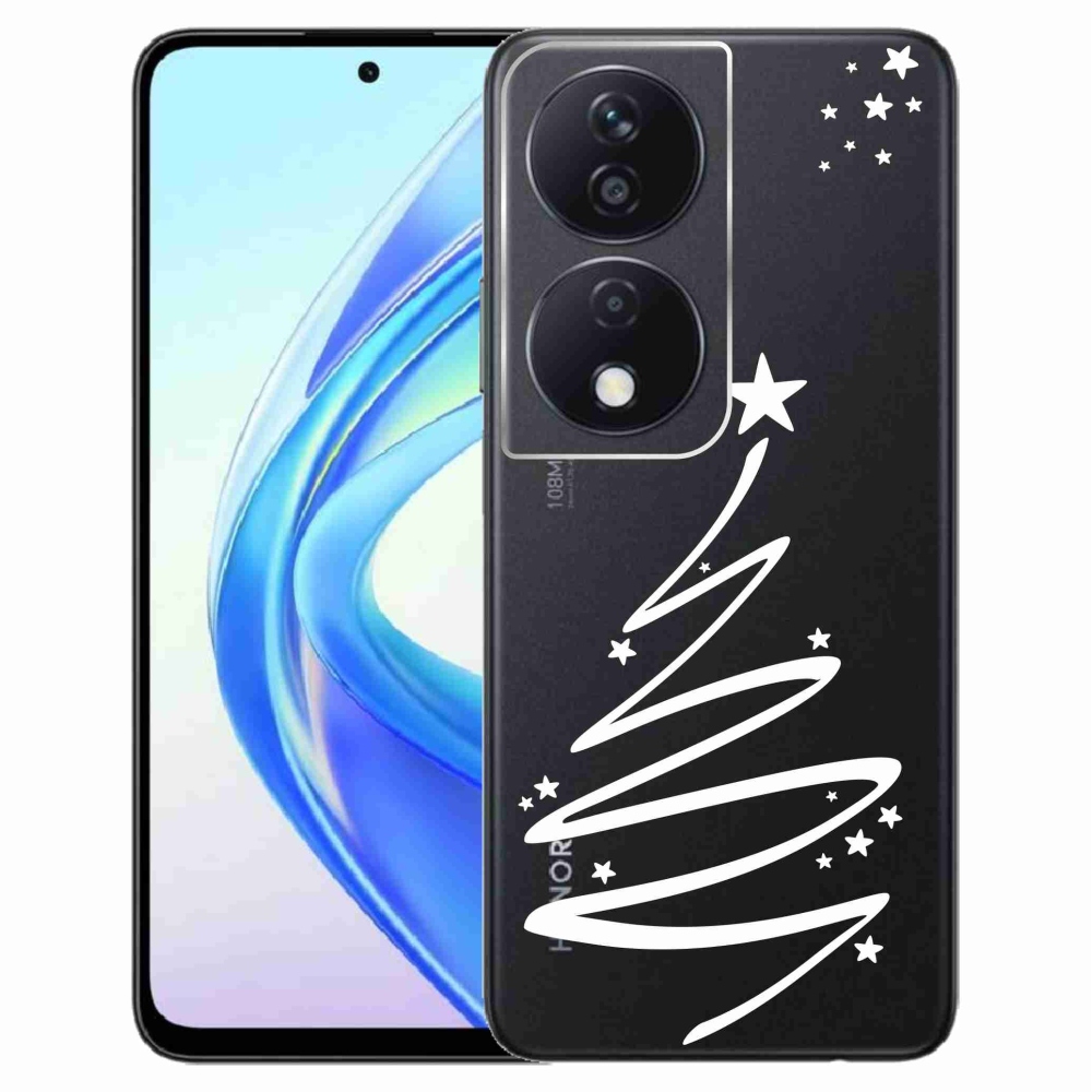 Zselés borító mmCase a Honor X7b/Honor 90 Smart készülékhez - fehér fa átlátszó háttéren