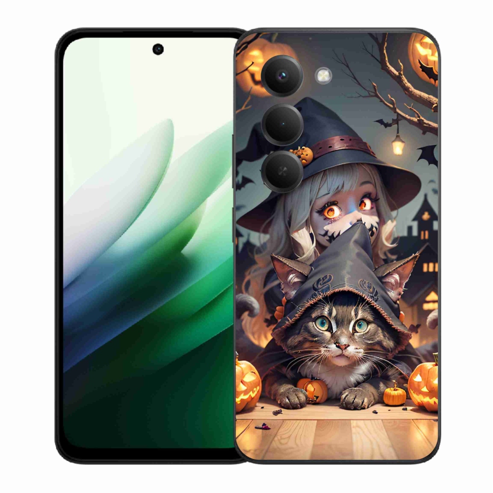 Gél borítás mmCase a Xiaomi Redmi 15 5G-hez - boszorkány macskával