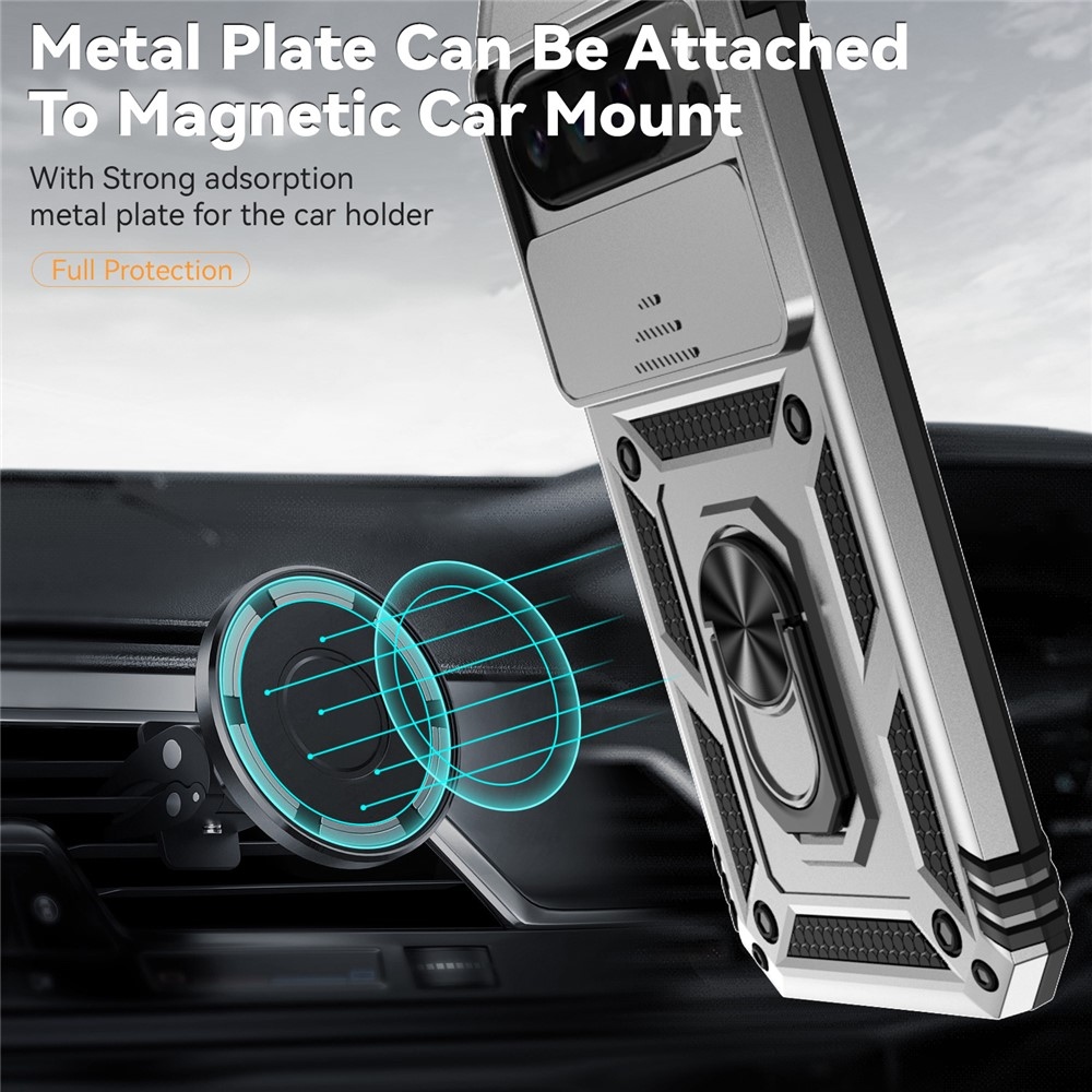 Gyűrűálló borítás a Google Pixel 10 Pro XL/Pixel 9 Pro XL készülékhez - ezüst színű