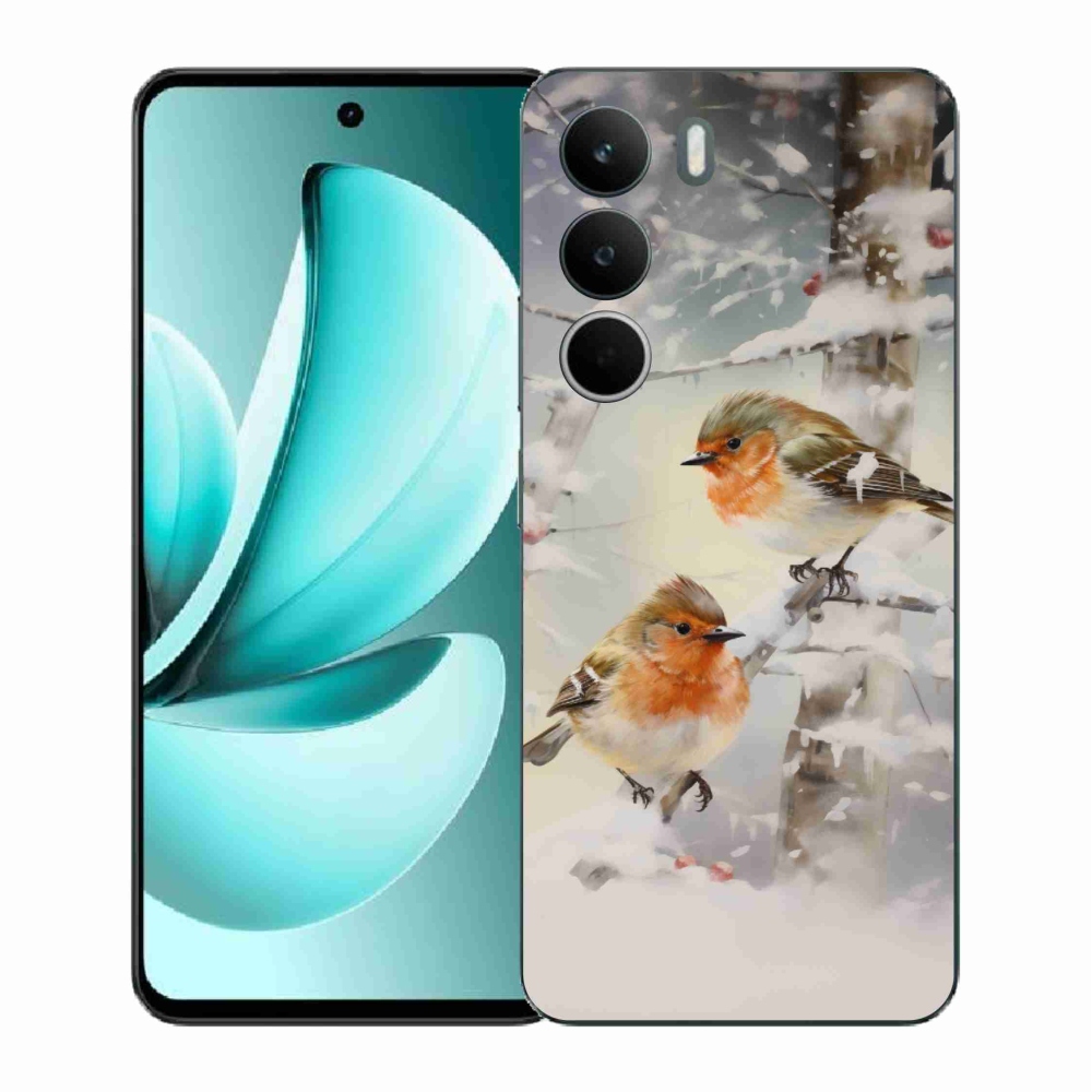 Gél borítás mmCase a Realme C71 készülékhez - madarak télen