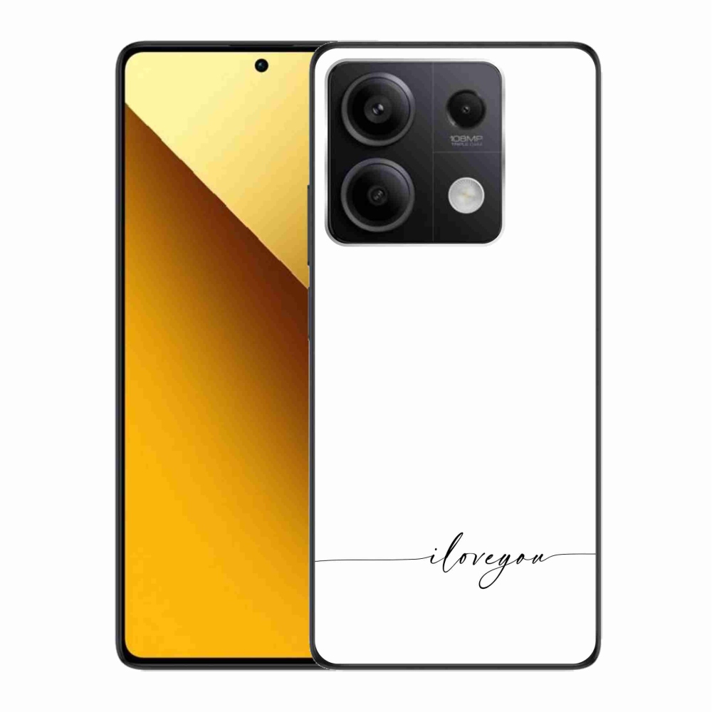 Gél borító mmCase a Xiaomi Redmi Note 13 5G-hez - I love you fehér háttérrel