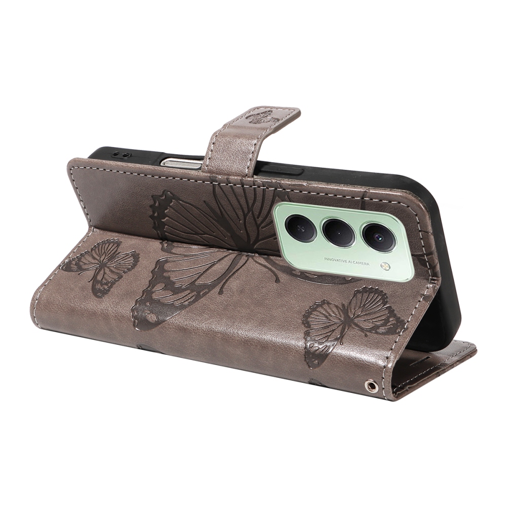 Nagy pillangó könyv tok Xiaomi Redmi 15 4G (171mm) - szürke