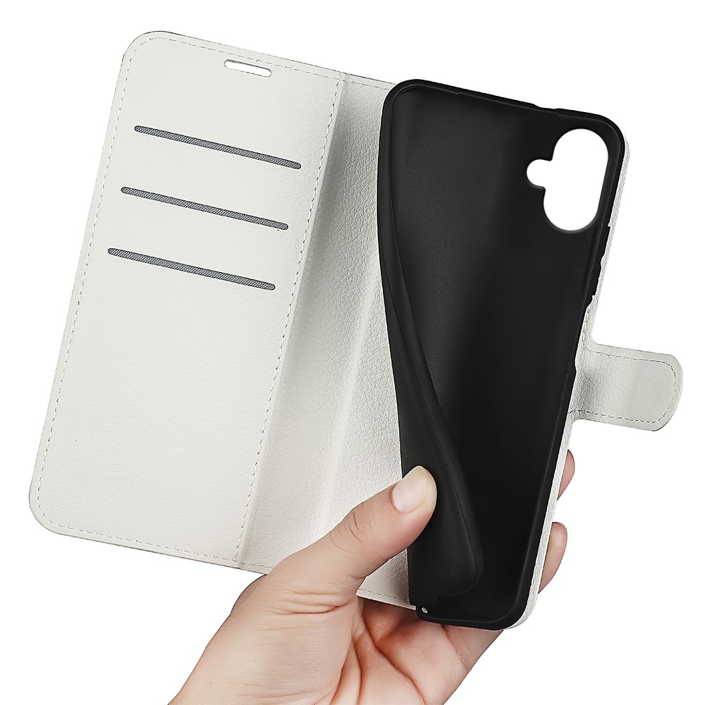 Litchi könyv tok Samsung Galaxy A06 4G - fehér