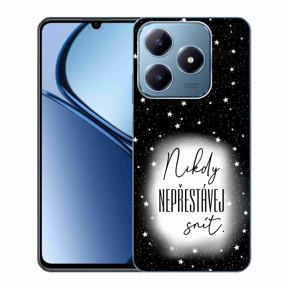 Gél borítás mmCase a Realme C63 készülékhez - Idézet 1 fehér és fekete háttérrel