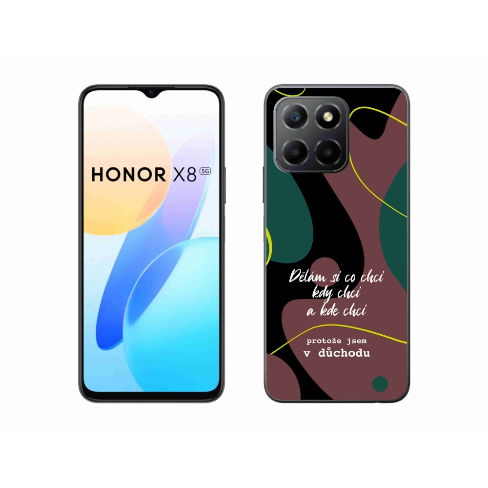 Gél borító mmCase a Honor X8 5G/Honor 70 Lite 5G készülékhez - vicces szöveg 10 fekete háttérrel