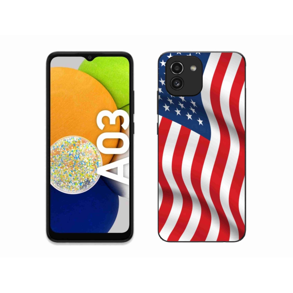Gél védőhuzat mmCase mobiltelefonhoz Samsung Galaxy A03 - amerikai zászló