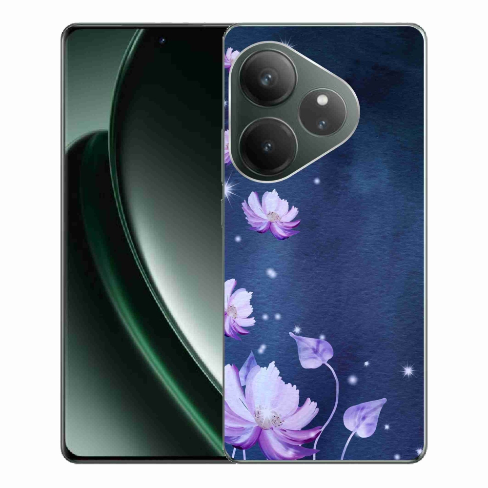 Gél tok mmCase a Realme GT 6 5G/GT 6T 5G számára - hulló virágok