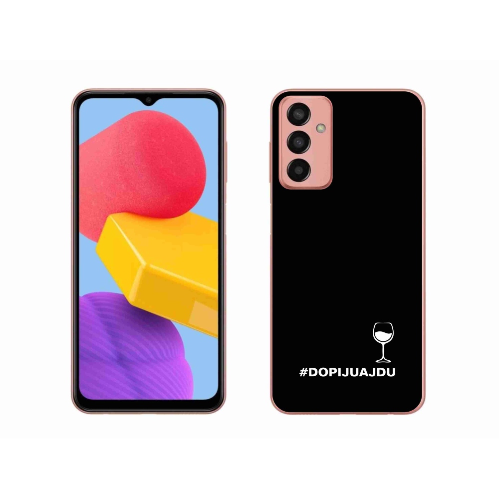 Gél borító mmCase Samsung Galaxy M13 készülékhez - bor motívum fekete háttér