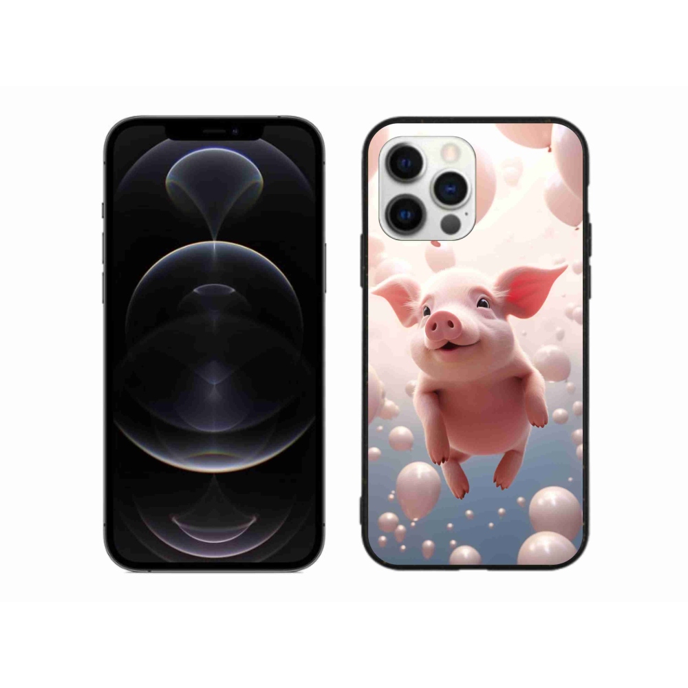 Zselés borítás mmCase iPhone 12 Pro Max készülékhez - malacka lufikkal