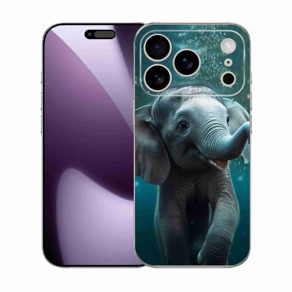 Zselés borítás mmCase iPhone 17 Pro készülékhez - elefánt a víz alatt
