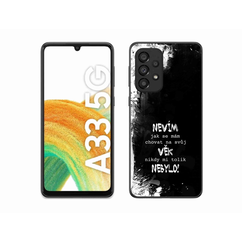 Gél borító mmCase Samsung Galaxy A33 5G - vicces szöveg 14 fekete háttér